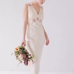 NWT TOPSHOP bride embroidered pink silk gown